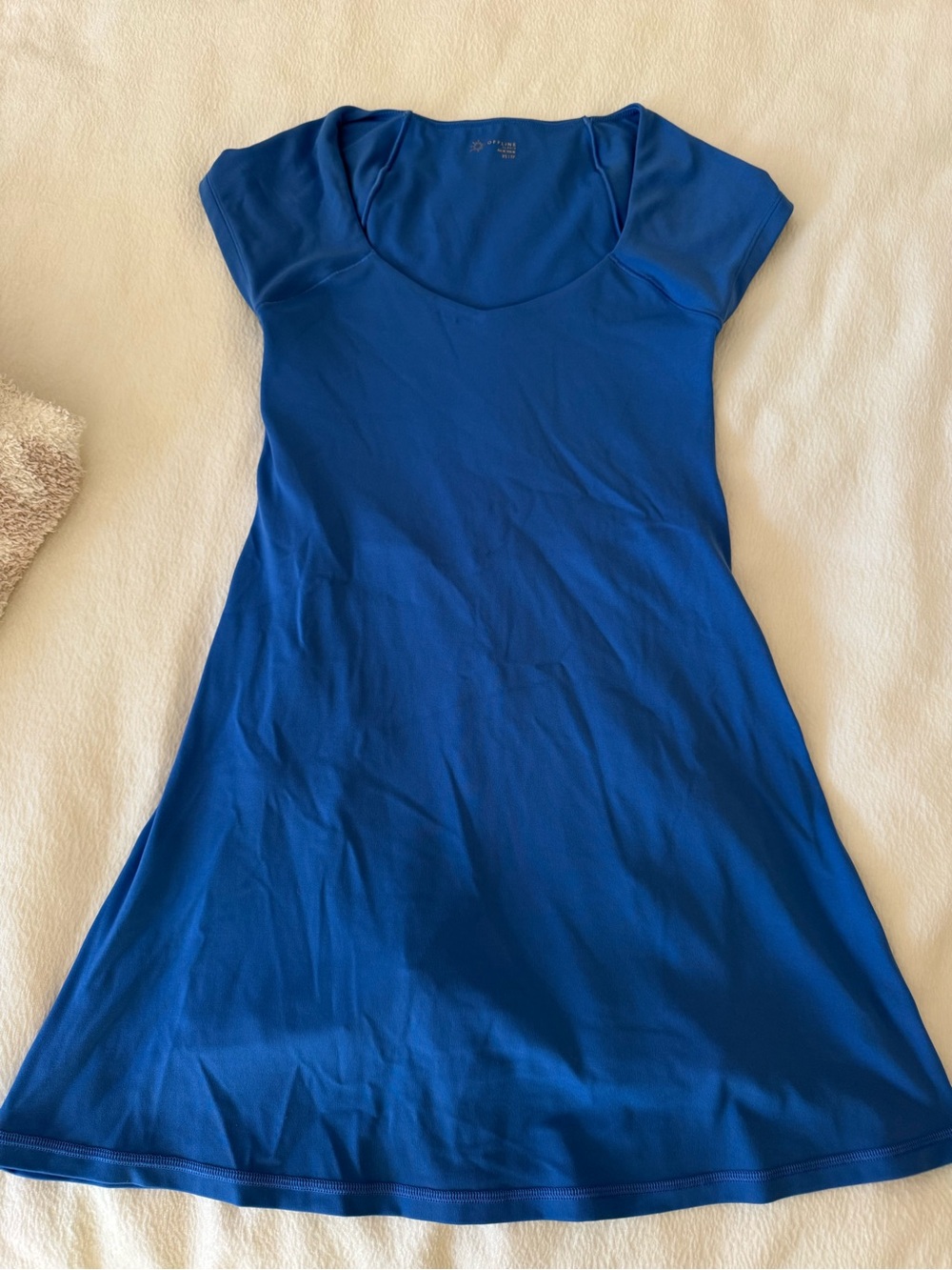AERIE Royal Blue Scoop-Neck A-Line Mini Dress